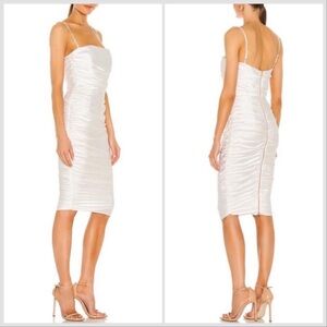 Nookie Cooper Women's Midi Ruched Dress in White Sz S